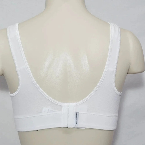 34B Hanes G367 Cotton Wireless Wire Free Sports‎ Bra White NWT - Picture 3 of 7